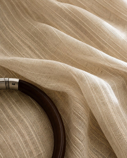 Linen Curtain – Beige Patterned Voile
