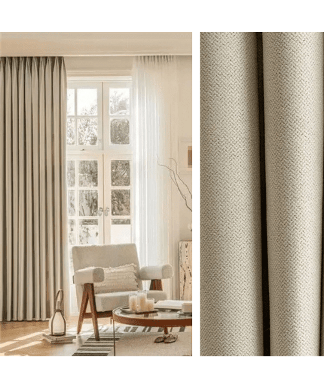Double Blackout Curtain – Cream Beige