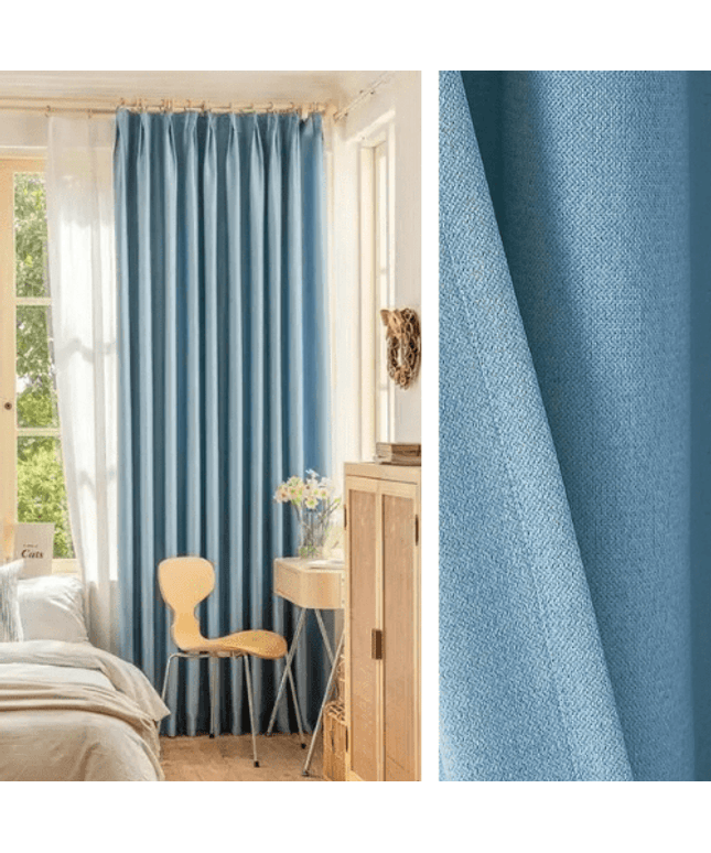 Double Blackout Curtain – Sky Blue