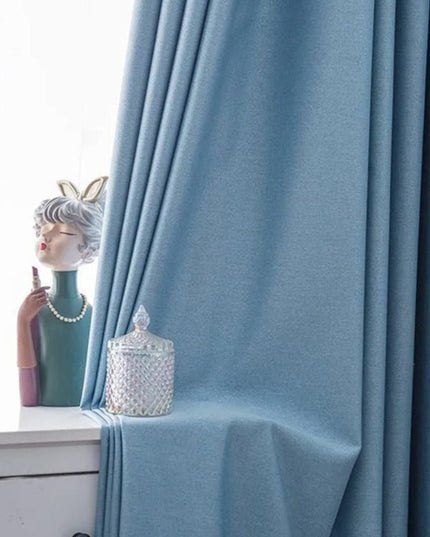 Double Blackout Curtain – Sky Blue