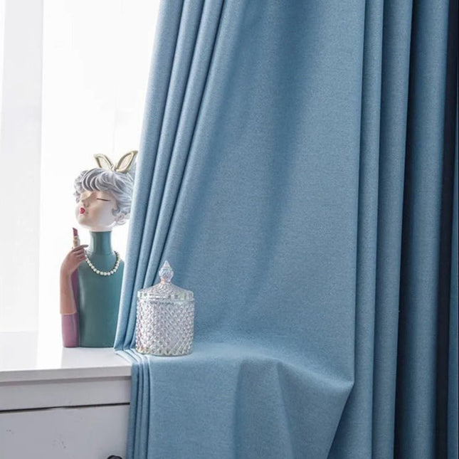 Double Blackout Curtain – Sky Blue