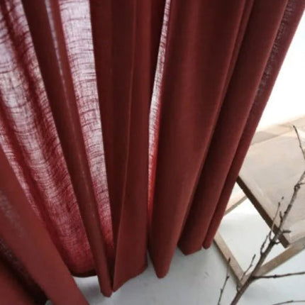 Linen Curtain – Red Voile