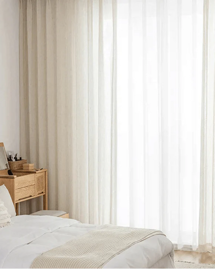 Sheer Voile Curtain - Beige