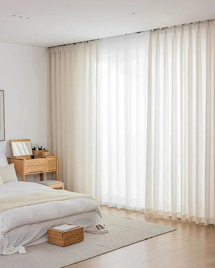 Sheer Voile Curtain - Beige