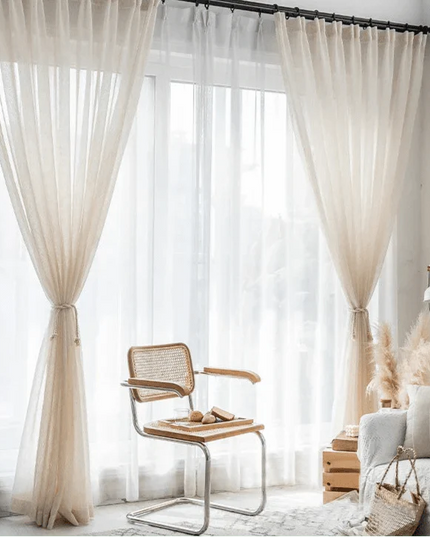 Sheer Voile Curtain - Beige