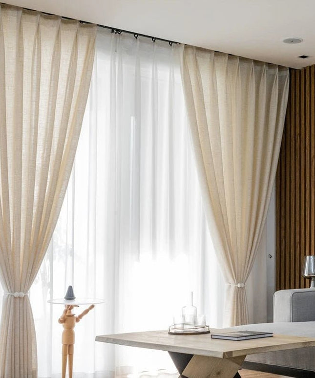 Linen Curtain – Beige Voile