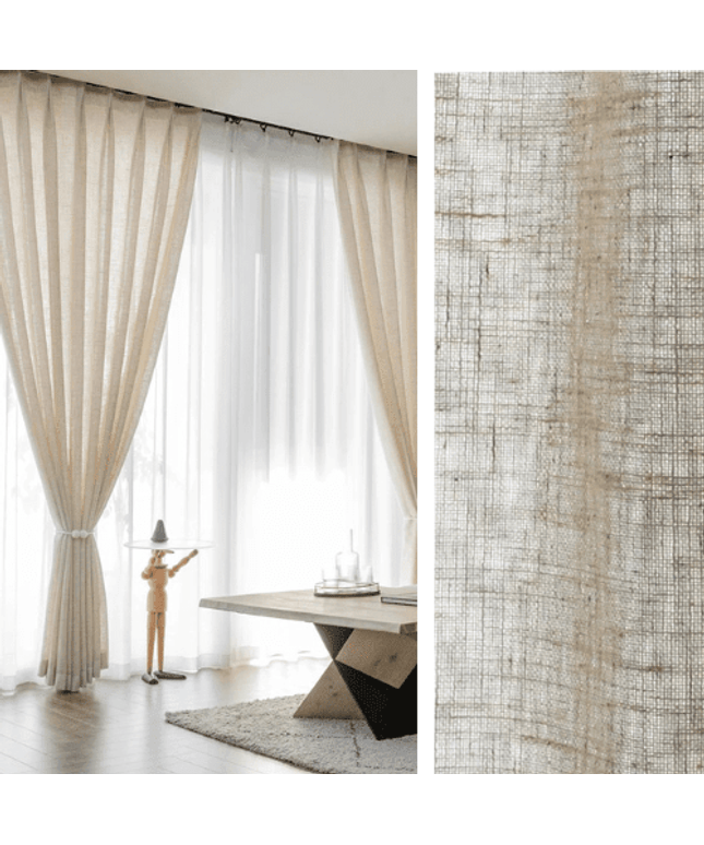 Linen Curtain – Beige Voile