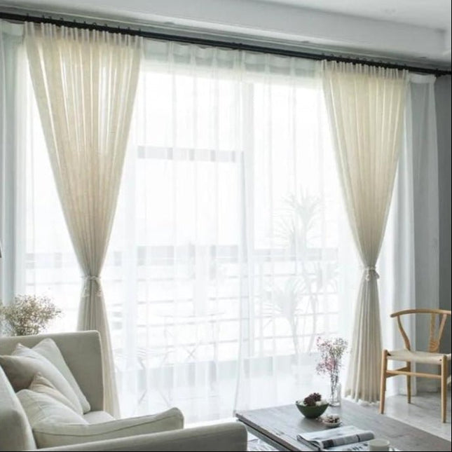 Linen Curtain – Light Beige Voile