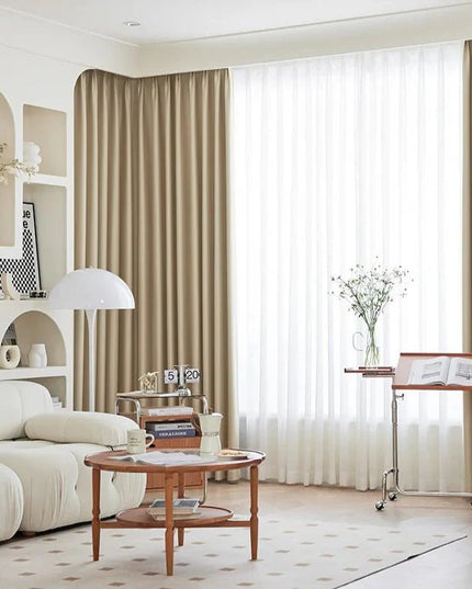 3-in-1 Soundproof Thermal Blackout Curtain – Light Beige