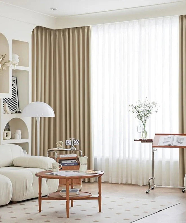 3-in-1 Soundproof Thermal Blackout Curtain – Light Beige