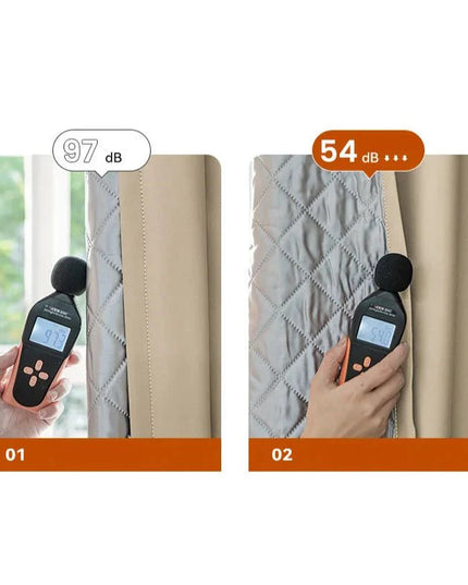 3-in-1 Soundproof Thermal Blackout Curtain – Light Beige