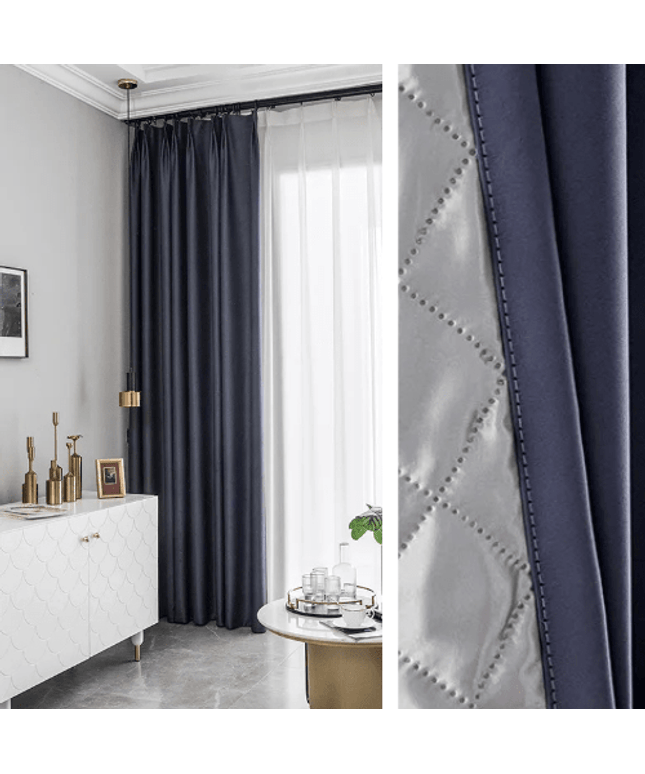 3-in-1 Soundproof Thermal Blackout Curtain – Midnight Blue