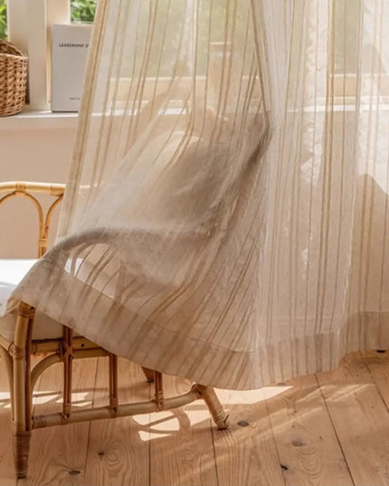 Linen Curtain – Natural Linen Colour Voile Eyelet