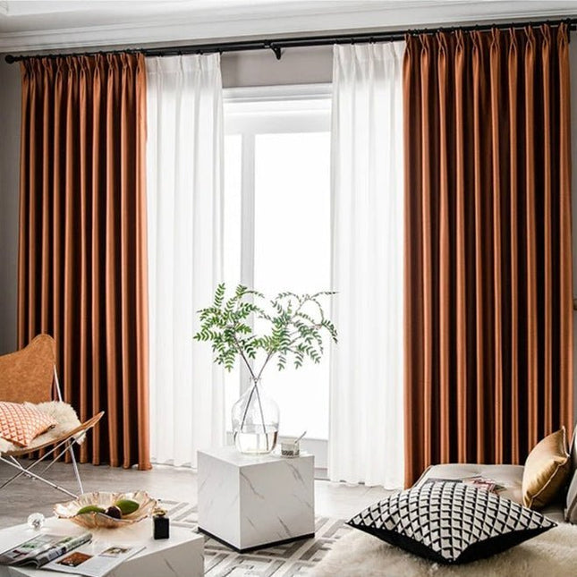 Semi-Blackout Curtain – Terracotta