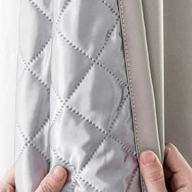 3-in-1 Soundproof Thermal Blackout Curtain – Light Grey