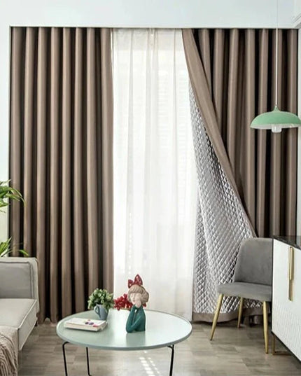 3-in-1 Soundproof Thermal Blackout Curtain – Taupe