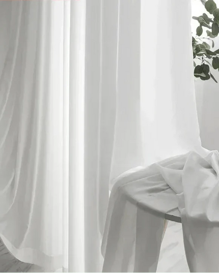 Sheer Voile Curtain – White Velvet Effect