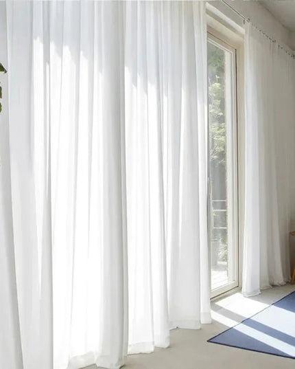 Sheer Voile Curtain – White Velvet Effect