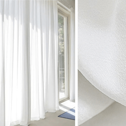 Sheer Voile Curtain – White Velvet Effect